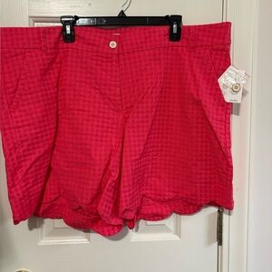 Coral Pinkish Women's Shelby Shorts Crown and Ivy Scalloped NWT
